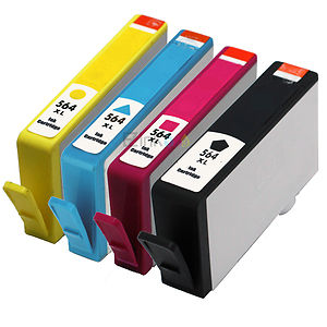 HP 564XL 4 PACK COMBO HIGH YIELD (BLACK (FAT VERSION) CYAN YELLOW AND MAGENTA) COMPATIBLE INKJ
